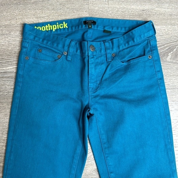 J.Crew Women’s Toothpick Low-Rise Skinny Jeans in Teal Sz 26 - Picture 2 of 11